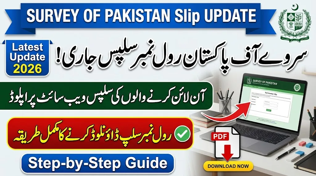 Survey of Pakistan Jobs Roll No Slip